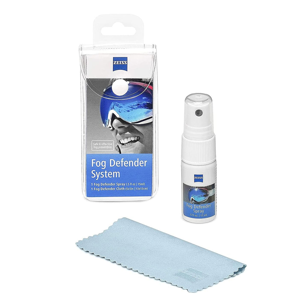 ZEISS Fog Defender System Anti-Fog Spray for Glasses – 1 Spray Bottle and 1 Microfiber Cloth